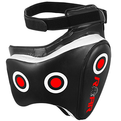 ROAR-INT MMA Thigh Pad Kickboxing Muay Thai Pads Boxing Leg Guard MMA, Punching, Taekwondo, Martial Arts Training Kick Leg Protector Guard - color: White-Black, size: Left-Leg