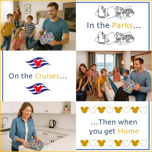 MagicBand+ Travel Case. Includes 5 MagicBand Protectors and 20 Custom Park/Ship-Themed Stickers. Disney World Accessories for Trip. Disney Cruise Essentials.
