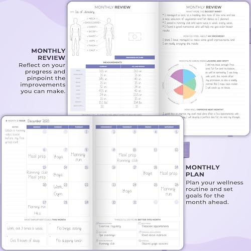 Clever Fox Fitness & Food Journal, Workout Planner, 5.8"x8.3" Lavender | Lasts 3 months, undated hardcover exercise & weight loss journal for women, gym, diet, meal tracker, calorie counter book - color: Lavender, size: A5 (5.8'' x 8.3'')