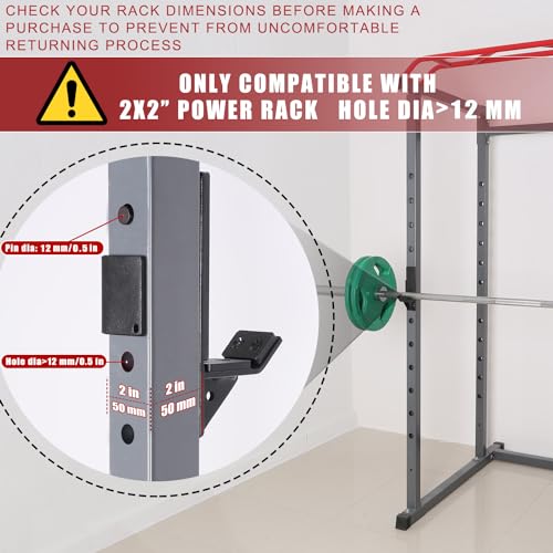 SYL Fitness J-Hooks for Squat/Power Rack - Available in 2"x2" and 3"x3", Heavy Duty J-Cups Barbell Holder with UHMW Pads - color: For 2"x2" Rack with 1/2" Hole