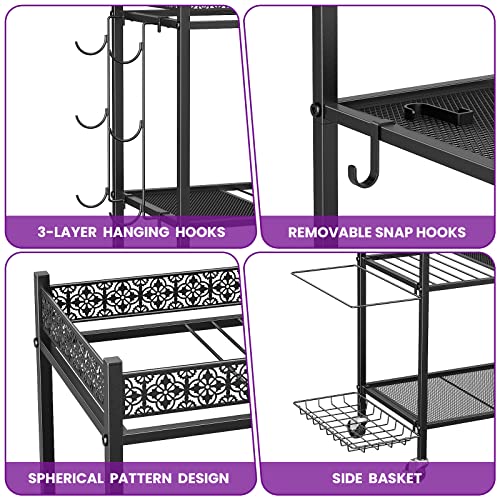 Yoga Mat Storage Rack, Home Gym Storage Rack, VOPEAK Workout Storage for Yoga Mat, Foam Roller, Gym Organizer Gym Equipment Storage for Home Exercise and Fitness Gear - color: BLACK