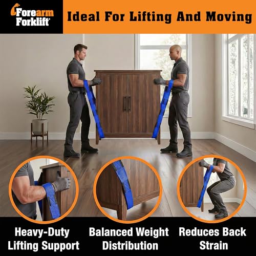 Forearm Forklift 2-Person Lifting and Moving Straps - Lift, Move and Carry Furniture, Appliances, Mattresses or Any Item up to 800 lbs. Safely and Easily Like a Pro, Ultramarine Blue Special Edition - color: Ultramarine Blue Special Edition