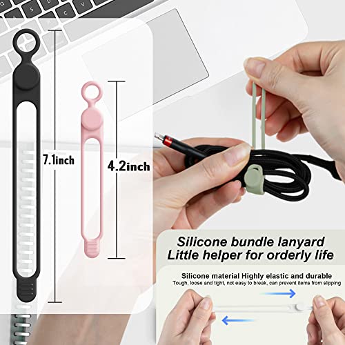 Silicone Cable Ties Cord Organizer for Cable Management, 24PCS 4.2" and 7.1" Reusable Cable Organizer Electronic Accessories for Home, Office, Kitchen, School, Travel (4 Colors) - color: Multicolor B, size: 4.2 Inch+7.1 Inch