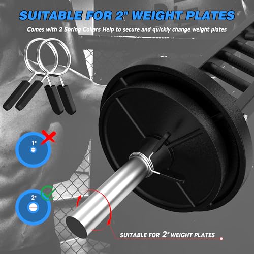 Multi Grip Swiss Bar, Fits 2" Olympic Bar, 600 LBS Capacity for Home Gym - color: A Multi Grip Barbell-Straight