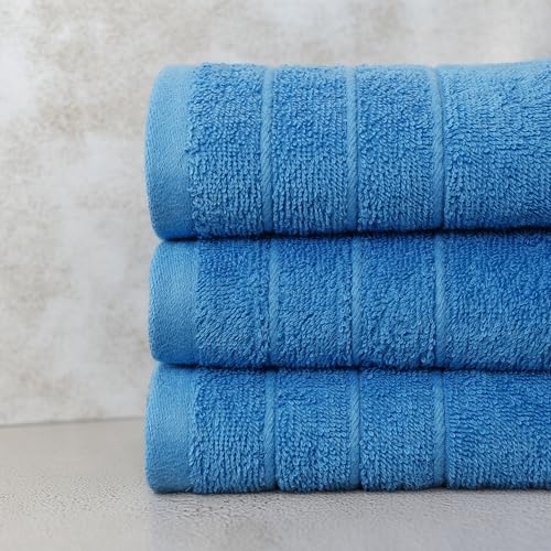 Tens Towels Pack of 6 Hand Towels, 100% Cotton, Lighter Weight, Quick to Dry, 16 x 28 Inches, Super Soft & Absorbent, Perfect for Bathroom & Kitchen, Blue - color: Midnight Blue