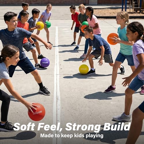 GoSports Inflatable Dodgeballs - Choose 5 Inch or 7 Inch No Sting Balls - Set of 6 Includes Ball Pump & Mesh Bag - color: 5" Balls 6 Pack - Multicolor