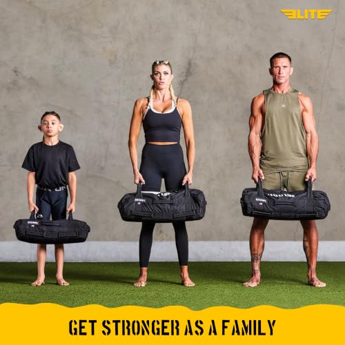 Elite Sports Workout Sandbag for Versatile, Intensive Core Muscles Fitness, Strength Training with Strategic Handle Placement (Unfilled) - color: Black, size: 50 TO 75 lbs (1 count)