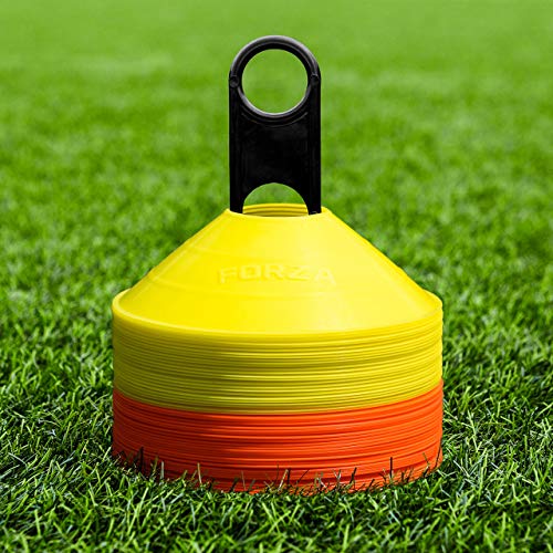 FORZA Multi-Sport Training Marker Cones | Pack of 50 or 1000 Soccer Cones in 8 Vibrant Colors - Durable Construction, Portability and Convenient Storage with Holder - color: Orange & Yellow, size: Pack of 1000