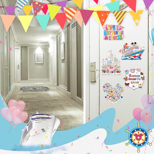 RiVolTa Mouse Cruise Door Magnets - 6 Pcs Cute Family Ship Cabin Magnetic Stickers Large Funny Mice Decorations Garage Stateroom Cabin Decal Accessories for Summer Party Carnival Holiday Fridge Decor - color: Ship