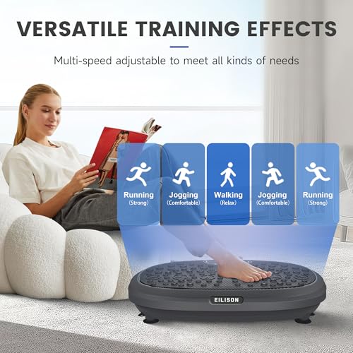 EILISON FitMaxx 3D XL Vibration Plate Exercise Machine - Whole Body Workout Vibration Platform w/Loop Bands - Lymphatic Drainage Machine for Weight Loss, Shaping, Recovery