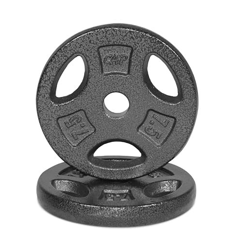 CAP Barbell Standard 1-Inch Grip Weight Plates - color: Black, size: 7.5 lbs Plate Pack (x2)