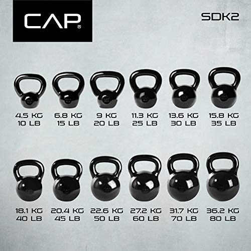 CAP Barbell Black Enamel Coated - Singles and Sets, Multiple Weight Choices - size: 70.0 Pounds
