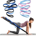 Leyndo 2 Pcs Stretching Strap with 10 Loops -yoga Strap for Physical Therapy, Non-elastic Exercise Straps for Home Workout, Pilates, Exercise, Dance, Gymnastics