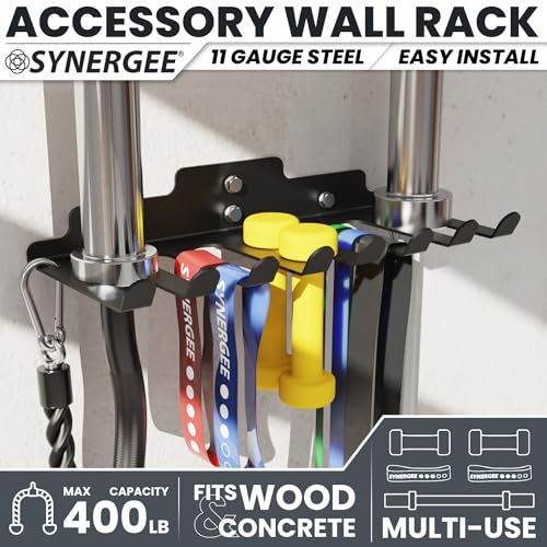 Synergee Wall Mounted Barbell Holder – Heavy Duty Gym Accessory Rack - color: g) 7 Bracket