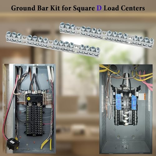 Ground Bar Kit for Square D 2 Pack | 15 Terminal Grounding Bar Compatible with Schneider Electric Load Centers - size: 15 Terminal