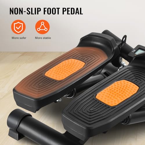 VEVOR Stair Stepper, Mini Stepper for Exercise at Home, Hydraulic Fitness Stepper with Resistance Bands, Full Body Workout Cardio Equipment, Stair Climber - style: Twisting Stepper