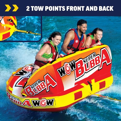 Wow Sports Bubba Towable Tubes for Boating, Boat Accessories for Tubing, Water Tube for Boats - style: 1 to 3 Person
