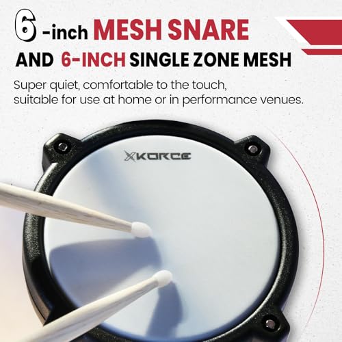 Electronic Drum Set Electric Drum Kit with 4 Quiet Mesh Pads, 360 Sounds, 2 Pedals, Headphones, Sticks, Dual Bluetooth function, Suit for Beginner - size: Bhp70
