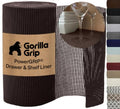 GORILLA GRIP powerGRIP Drawer Shelf and Cabinet Liner, Thick Strong Hold, Non-Adhesive Liners Protect Kitchen Cabinets and Cupboard, Bathroom Drawers, Easy Install, Breathable Mat, 12" x10', Chocolate - color: Chocolate, size: 12" X 10', style: 12" x 10'