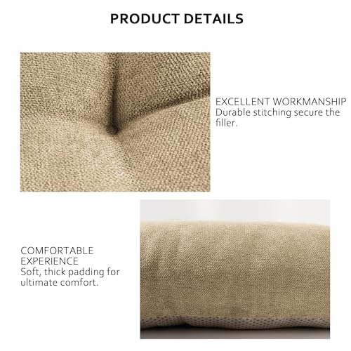 ELFJOY Non Slip Tufted Bench Cushion for Indoor Furniture 34"x16" Khaki | 3.5" Thick, Soft and Breathable Fabric, Skin-Friendly, for Dining Entryway Window Storage Bench, Comfort for Long Sitting - color: Khaki