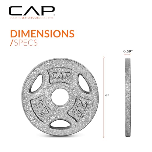 CAP Barbell Standard 1-Inch Grip Weight Plates - color: Gray, size: 2.5 lbs Plate Pack (x4)