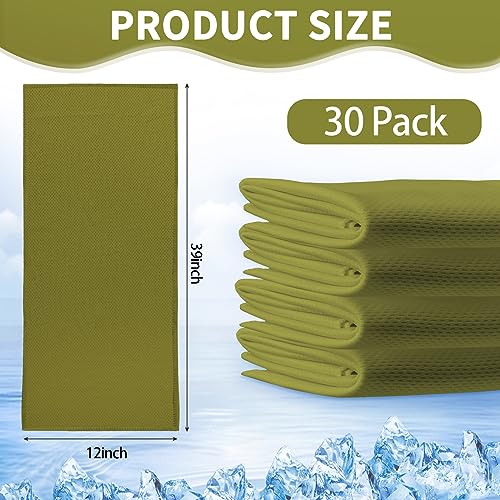 Honoson Cooling Towel Bulk - Neck & Face Cool Chilly Towels Microfiber Breathable Sport Sweat Rag for Gym, Yoga, Travel, Camping, Running, Outdoor - color: Army Green, size: 32"x12"