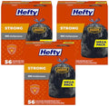Hefty Strong 30 Gallon Trash_Bags, Large Trash-Bags 30 Gallon Size, Durable Drawstring Enclosure, Resists Punctures, Leaks, and Tears, Black, Unscented, 56 Bags (Pack of 3) - size: 56 Count (Pack of 3)