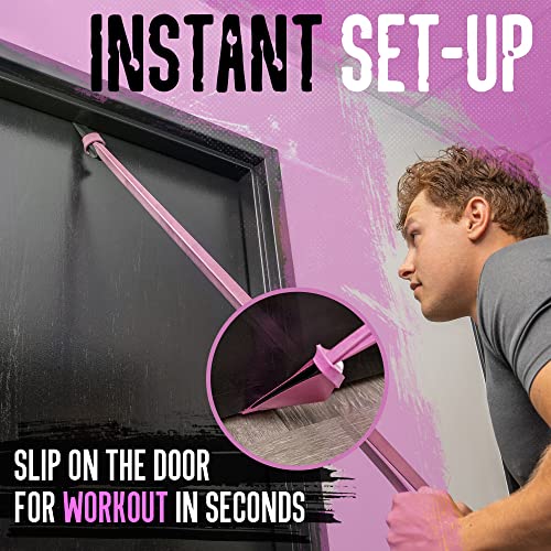 Gradient Fitness Door Anchor for Resistance Bands | Heavy Duty Resistance Band Door Anchors for Stretching Straps, Physical Therapy Exercises & Closed Loop Bands. Door Anchor for Home Gym Workout - color: Pink