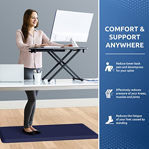 KitchenClouds Kitchen Mat Cushioned Anti Fatigue Kitchen Rug 0.8inch Waterproof Non Slip Kitchen Rugs and Mats Standing Desk Mat Comfort Floor Mats for Kitchen Sink Office (17.3"x39",Blue) - color: Blue, size: 39"L x 17.3"W x 0.8"Th