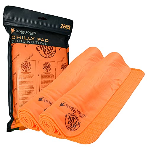 FROGG TOGGS Chilly Pad Cooling Towels, 2 Pack, 33" x 13" - color: Orange - 2 Pack