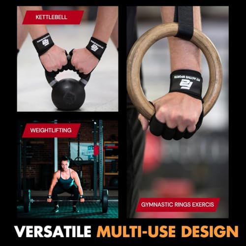 Fit Active Sports Gripper Weight Lifting Gloves with Wrist Wraps - Extra Grip & Padding for Lifting, Gym Workout, Cross Training Fitness, & Weightlifting. for Men & Women. No Calluses - size: Large