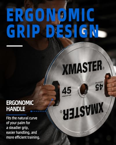 XMASTER FITNESS Hand Grip Chrome Steel Plates - size: 45LB
