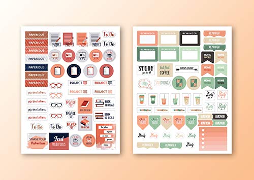 Lamare Planner Stickers for Students and College Stickers for Journaling - style: Student Stickers