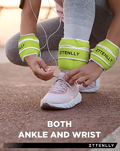 Adjustable Ankle Weights for Women Men and Kids | 1 Pair 5 10 15 18 20 Lbs Leg Wrist Ankle Weight Straps for Yoga, Walking, Running, Aerobics, Gym, Dance, Pilates, Cardio - color: Green, size: 5lb(2.5*2)