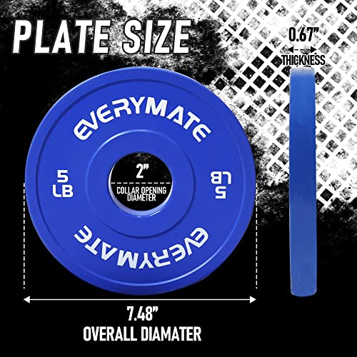 EVERYMATE Change Weight Plates 1.25LB 2.5LB 5LB Set Fractional Plate Olympic Bumper Plates for Cross Training Bumper Weight Plates Steel Insert Strength Training Weight Plates - color: 15 LB (2.5LB+5LB)X2