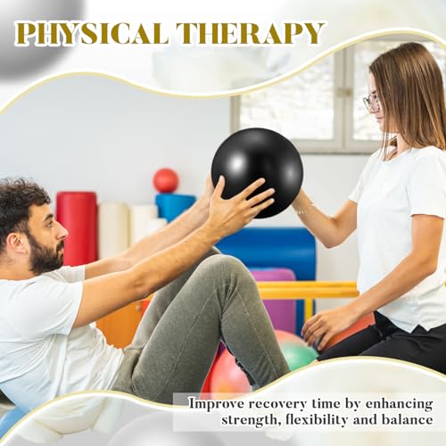 Outus 40 Pcs 9 Inch Exercise Pilates Ball Therapy Core Yoga Mini Balls for Stability Barre Training Stretching Physical Posture Training Gym Fitness Workout with Inflation Tube, Black