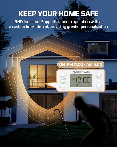 DEWENWILS 7 Day Heavy Duty Timers for Electrical Outlets, 2 Pack Dual Outlet Digital Timer, 3 Prong Programmable Light Timer for Indoor Lamp, Light, Fan, Pets, Home, Kitchen, Office, 125V 60Hz - color: 7day, size: 2pack