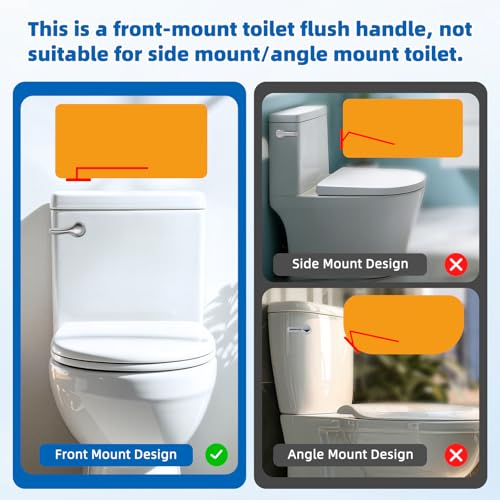 Hibbent Metal Front Mount Toilet Handle Replacement Kit, Chrome | Upgraded Metal Flush Lever, Universal Toilet Flush Handle Fit Front Tanks, Stainless Steel Flapper Chains, 4 Adjustable Holes - color: Chrome, style: Classic