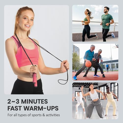 multifun Digital Jump Rope with Smart Counter & Timer - Adjustable Speed Skipping Rope for Fitness, Weight Loss, Boxing, MMA - Tangle-Free Ball Bearings & Anti-Slip Handles for Men, Women, Kids.(Check 2026 New Evolution for 3s Rope Swap) - color: Pink