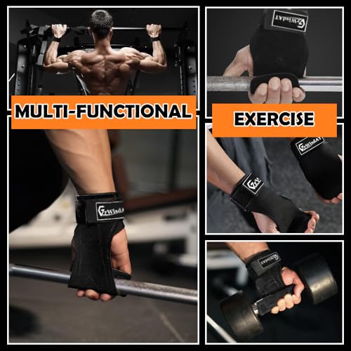 Weight Lifting Wrist Strap, Double Layer Leather Lifting Grips Adjustable Weightlifting Straps for Working Out Pull Up Deadlifting Shrugs (Pair)