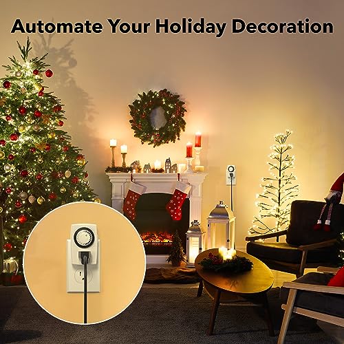 BN-LINK BND-60/U47 Indoor Mini 24-Hour Mechanical Outlet Timer, 3-Prong, 4-Pack - size: 3-Prong, 4-Pack, 1 Outlet, Mini