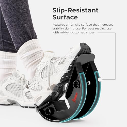 Sunny Health & Fitness Calf Stretcher and Foot Rocker for Plantar Tight Calves Relief Hamstring Ankle Strengthener Facetious Sling Stretch Fighter Stretching Device Mobility - style: Black