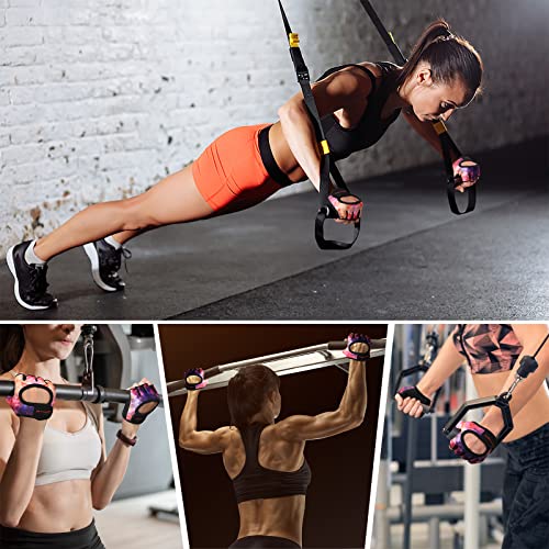 Short Workout Gloves for Women Men, Weight Lifting Gloves Full Palm Pads | Minimal Gym Gloves for Weightlifting, Exercise, Fitness, Training, Extra Grip, Fingerless Work Out Gloves Womens, Breathable - color: Galaxy, size: Large