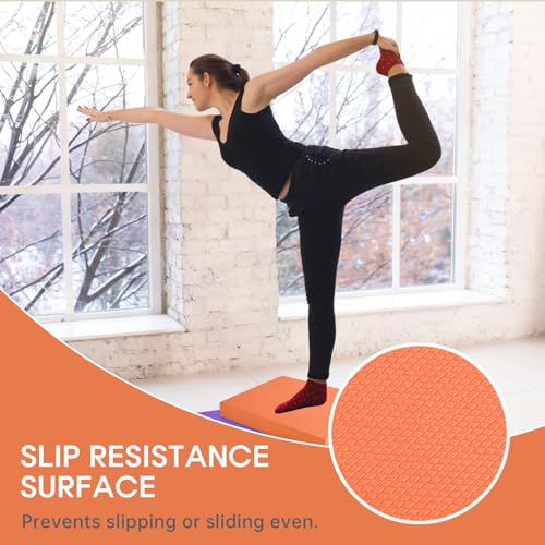 Balance Pad – Stability Trainer for Balance, Stretching, Physical Therapy, Exercise, Mobility, Rehabilitation and Core Training Non-Slip Closed Cell Foam Premium Balance Pad Knee Pad - color: orange