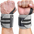 FIGHTECH Wrist Wraps for WeightLifting | 18 inch Professional Grade Lifting Wrist Wraps | Best for Powerlifting Competition, Strength Training, Bodybuilding (Gray, 18 Inch) - color: Gray