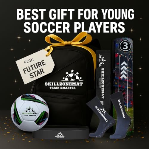 SkillZone Soccer Training Mat with Soccer Ball – Dribbling & Footwork Trainer | Indoor/Outdoor Soccer Training Kit with Interactive Video Hub, Grip Socks & Carry Bag | Control & Agility Practice - color: Limited Edition World Soccer Cup 2026 - Elite Train