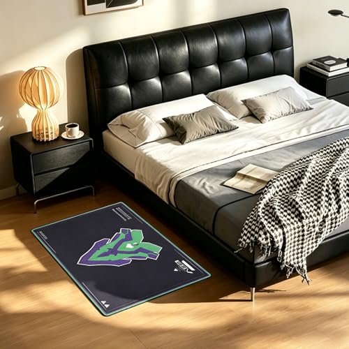 Non-Slip Floor Chair Mat for Neon Genesis Evangelion EVA-00 Series Inspired Design 35"×47" - color: Purple + Green