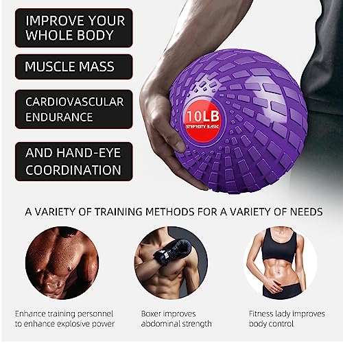 Medicine Ball 8, 10 lbs Slam Ball Weighted Balls for Exercise Strength and Crossfit Workout - color: Dynamic Purple, size: 10 LB