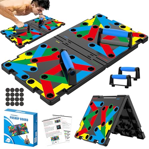 IUT Solid Push Up Board 15 in 1 Home Workout Equipment Multi-Functional Pushup Stands System Fitness Floor Chest Muscle Exercise Professional Equipment Burn Fat