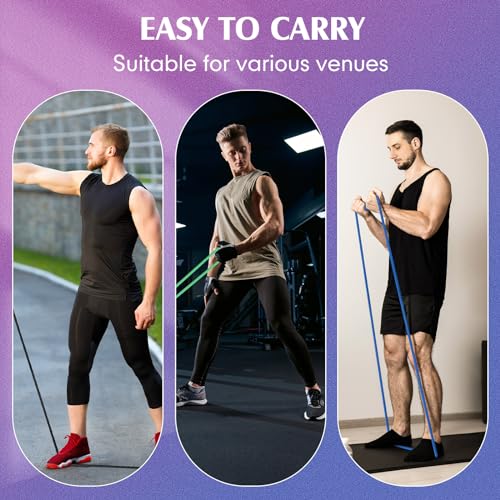 Shappy 10 Pcs Resistance Bands with Handles Exercise Stretch Bands for Exercise Woman Man Training Physical Therapy Workouts Fitness - color: yellow, red, green, blue, black